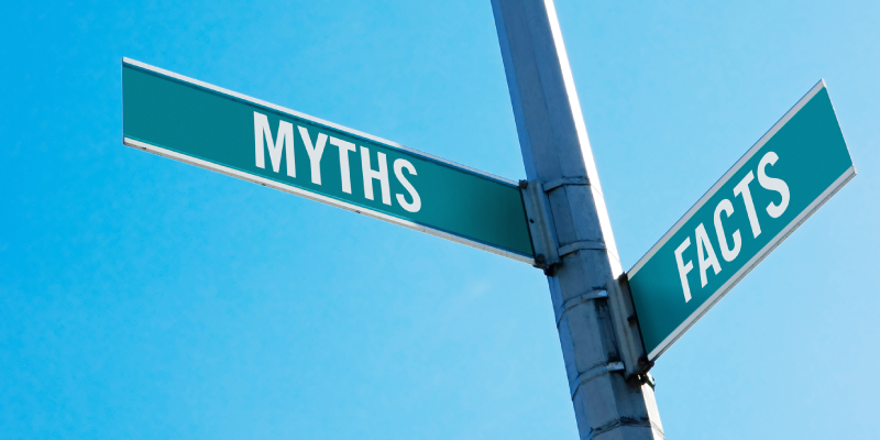 myths and facts street sign