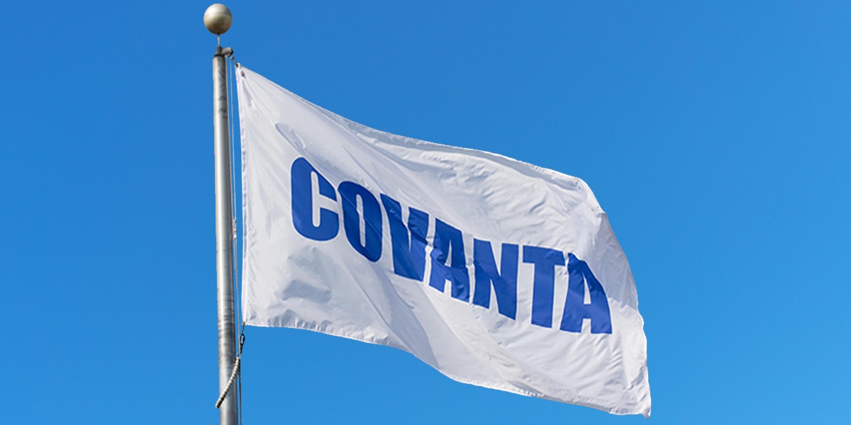 Covanta flag and blue sky